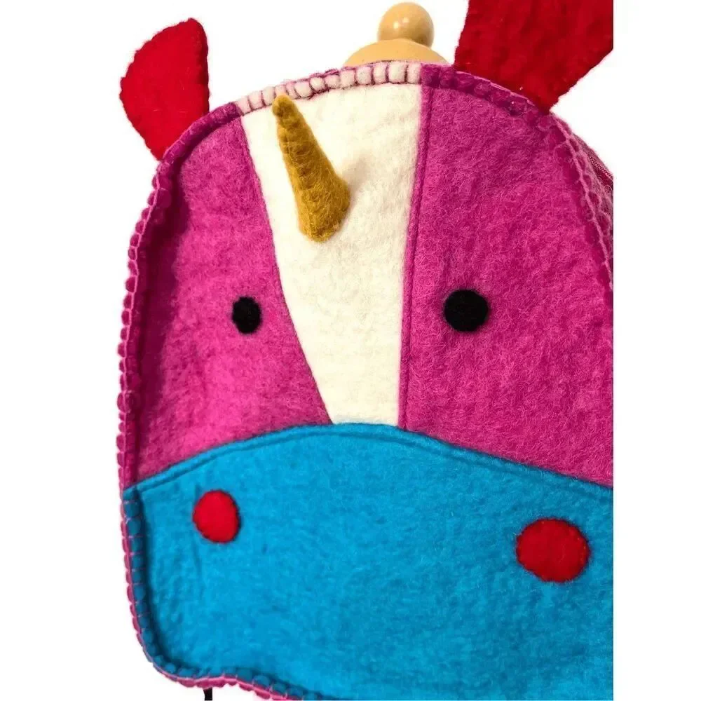 NEW BNB Crafts Toddler Preschool Kids Handmade Felted Wool Unicorn Backpack Scho